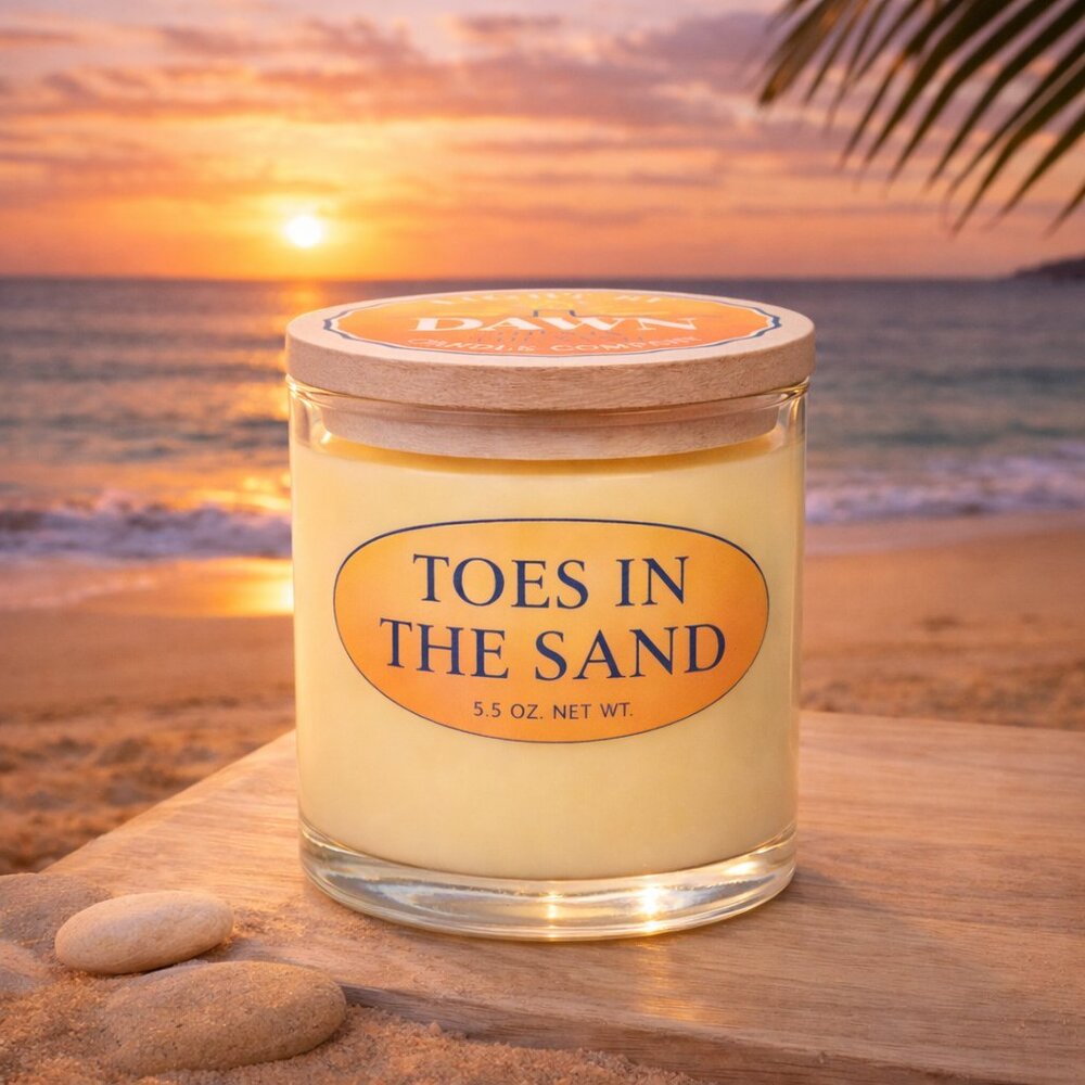 Toes In The Sand Soy Candle – Beach Scent – Hand Poured – 7 oz